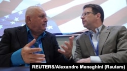 Paul Johnson, presidente de la Coalición Agrícola de los EEUU para Cuba y Frank Castaneda, presidente del Grupo Empresarial Agrícola de Cuba, el 4 de abril de 2023.