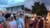 Protesta en Caimanera, Guantánamo, el sábado, 6 de mayo. (Capturas de pantalla de videos publicados en redes sociales).