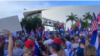 Manifestación frente a la Torre de la Libertad, Miami, el 17 de julio de 2021