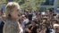 Hillary Clinton en un acto de campaña en Los Angeles.
