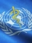 La bandera de la Organización Mundial de la Salud.